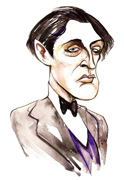 Alban Berg, compositor austríaco (1885-1935); caricatura de Neale Osborne